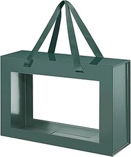 JINGUAN Large Green Clear Gift Box, 13.5x9x4.1 Inches Gift Box with Window by Handle, Bridesmaid Pro
