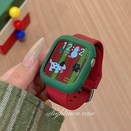 Dây Đeo Apple Watch Sport Silicone Màu Tranh Thoáng Khí Đen Đỏ Năm Mới Dây Đeo iWatch S10 Phụ Kiện Đ