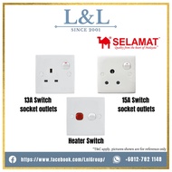 13A, 15A Socket Switch Outlet & Plug Top, Heater Switch/20A Double Pole Switch with Neon, Nut Box