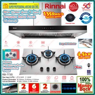 Rinnai Chimney Hood RH-C819-GB 90cm T-Shape Cooker Hood / Rinnai Gas Hob RB-773S 3-Burner 76cm Built