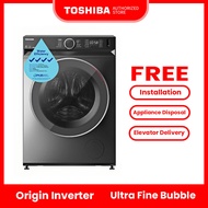 SG Stock Toshiba TW-BK95G4S(SK) T15 Gray 12mins Quick Wash Front Load Washing Machine 8.5kg Water Efficiency 4 T