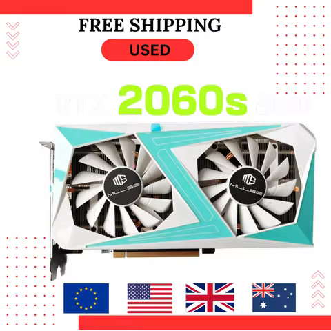 USED MLLSE RTX 2060 Super 8GB Placa De Video Gaming Graphics Card GDDR6 256Bit 8Pin PCI Express 3.0x