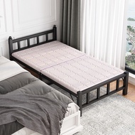 Foldable Bed Frame Single Bed Family Lunch Break Nap Bed Office Portable Rental House Iron Bed Wooden Bed Simple Bed