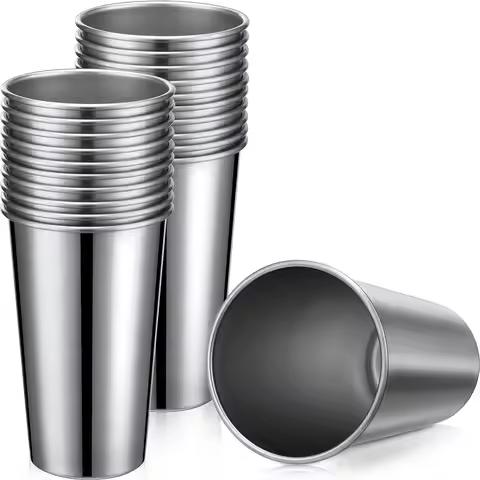 4 Pack 24oz 700ml Stainless Steel Pint Cup,Healthy Unbreakable and Stackable,Metal Drinking Glasses
