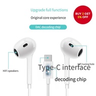Type-C Wired Earphones In-Ear TWS Earbuds ANC HiFi Stereo ENC HD Calls for Android iOS