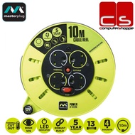 Masterplug Pro-XT 10 Meter 4 Gang 13A Cassette Reel Portable Extension - CMU10134SL