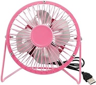 TDCQQ Small USB Desk Fan Mini Metal Personal Fan Retro Design Electric Portable Air Circulator Angle Adjustable Quiet Operation for Table Desktop Home Office Travel (Color : Pink)
