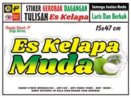 STIKER KACA GEROBAK TULISAN ES KELAPA MUDA