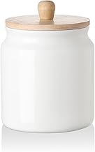 Sweejar Ceramic Kitchen Canisters, Porcelain Food Storage Jar with Airtight Seal Wooden Lid, Home Co