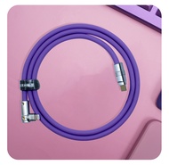 สายชาร์จแบบพับได้พร้อมหัวโค้งแบบพับได้สำหรับ iPhone 14 พร้อมชาร์จเร็ว PD Apple C94 สายข้อมูลแบบยืดหย