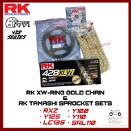 COMBO RK XW-RING TAMASHII 428 RXZ LC135 Y125Z Y110 SRL110 Carbon Steel Black Sprocket Sets Siap with