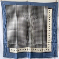 Dior藍色千鳥格圍巾絲巾 原裝盒 日本中古vintage