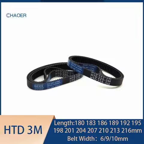 HTD3M Rubber Timing Belt Length 180 183 186 189 192 195 198 201 204 207 210 213 216mm 3M Synchronous