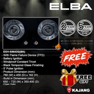(NEW 2025) ELBA Gas Stove 6.0kW SUPER FIRE EGH-S8642G(BK) / Windproof / Flame Failure Device (FFD) /