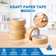 Kraft Paper Tape 45mm x 50m - Eco-Friendly, Durable, Strong Adhesion for Packing & Crafting