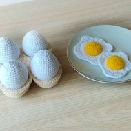 鉤針食品雞蛋，廚房嬰兒玩具