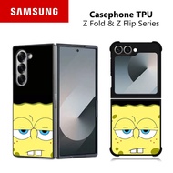 HP Casing Samsung Z Fold and Z Flip 7 6 5 4 3 SPONGEBOB RK465 Hybrid Case Rubber Aluminum Plate