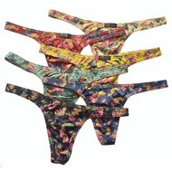 Six-Color Milk Silk European And American Personalized Breathable Printed Men's Underwear Men's Thong Sexy Underwear B164