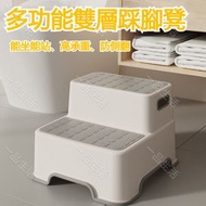 (灰色)兒童防滑踩腳凳 寶寶雙層馬桶踩腳凳 兩級凳 雙層兒童凳 寶寶安全腳踏 防滑小樓梯 小孩浴室凳 BB踏腳凳 小童洗手腳踏 兒