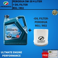 Perodua 5W-30 Engine Oil 4L + Oil Filter For Perodua ( R01 / R02 )