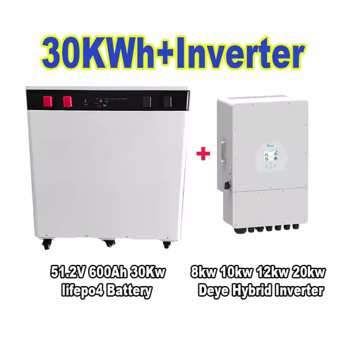 Deye 8kw 10kw 12KW 20kw Hybrid Inverter 15kw 20kw 30kw 46kw 50kw LiFePo4 Battery 48V 51.2V Power Ban