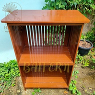 ชั้นวางของใช้/ของตกแต่งบ้านไม้สัก  63*35 สูง 100 ซ.ม  ชั้นรองเท้า/ชั้นวางไมโครเวฟ สีโอ๊คน้ำตาล