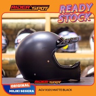 Helm Motor AGV X101 Matte Black Retro Full Face Helmet Original Italy