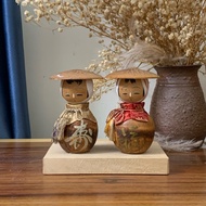 Wooden doll - Japan - Kokeshi - handmade - Meaningful gift, Japanese style decoration 12cm