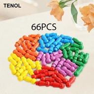 [TENOL] 66x Board Games Pawns,Multicolor Game Pawns,Game Supplies,Human Shaped