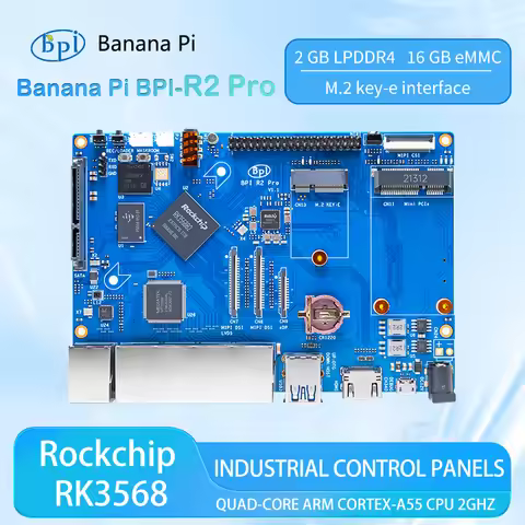 Banana PI BPI-R2 Pro Rockchip RK3568 Quad-core 2G LPDDR4 16G eMMC Support PCIE M.2 key-e SATA SBC Op