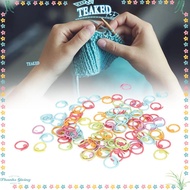 TEAKEMY 100Pcs  Markers Rings, Curved Open Metal Crochet  Markers, Durable Colorful Metal  Markers F