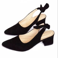 Black slingback ribbon Heels