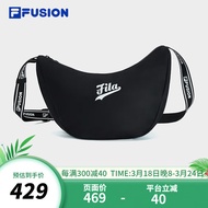 FILA FUSION斐乐潮牌情侣款挎包秋款饺子包单肩包斜挎包包 深黑-BK XS