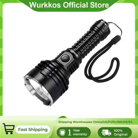 Wurkkos TS30S Pro 21700 Rechargeable Tactical Flashlight LED USB-C 6000Lm Torch MAX 1086M Stainless 