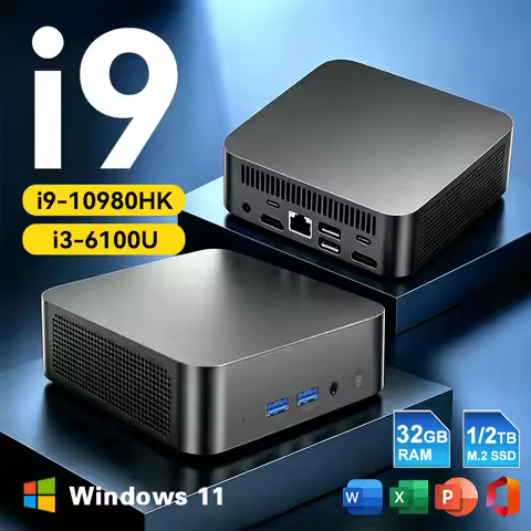2026 Mini PC Intel Core I9 10980HK I3 6100U Windows 11 Pro Gaming Computer Portable PC RAM 16GB SSD 