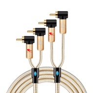 GOLLEY LION สายสัญญาณเสียง RCA 2RCA ถึง2 RCA ตัวผู้ไปยังตัวผู้สายสัญญาณเสียง RCA ชุบทอง1ม. 2ม. 3ม. 5