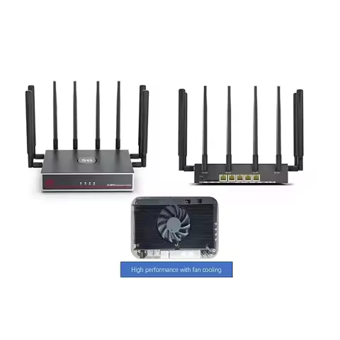 AX6000 WIFI6 Mesh Dual Band Router 2.5G Port Dual SIM Slot Built-in Cooling Fan 5G Modem Home Networ