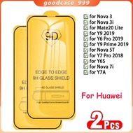 2Pcs 9D Full Cover Tempered Glass for Huawei Mate20 Lite Nova 3 3i 7i Y9 Prime Y6S Y6 Pro Nova 5T
