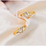 [VJ]Cop916 Ring “Lover CZ” Wedding, Anniversary, Engagement, Valentines Ring <SPT3> 999.9 Gold Plate