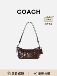 COACH CAITLIN 24半月包斜孖包楓樹棕色牛皮革時尚耐磨百搭[平行進口]