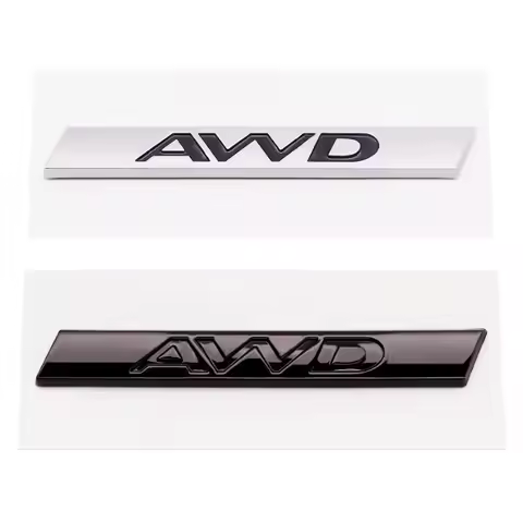 3D ABS Silver Black AWD Logo Emblem Car Rear Trunk Badge Decal For Jaguar XE XJL F-PACE AWD Sticker
