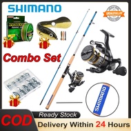 New Shimano Rod Fishing Set Combo Reel Spinning Rod Joran Pancing 1 Set Rod and Reel Set Saltwater