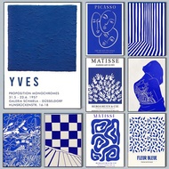 Abstract Klein Blue Simple Poster Wall Art Posters Vintage Canvas Prints Poster for Home Decoration 