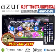 DC- AZUR AND5150T 6.95" Toyota Universal Android Double Din Capacitive Touch Screen DVD Car Player