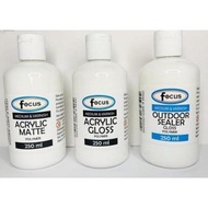 Focus Acrylic Gloss / Outdoor Sealer / Gloss Polymer Paint Varnish and Medium 250ml