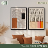 ZENi VOGUE Framed Poster [Set 4] | Modern VOGUE Series A3 A2 A1 Poster Frame | Wall Art Decor
