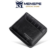 MENSPE Men's Retro Men's Short PU Leather Wallet Large Capacity Business Vintage Driver's License Wa