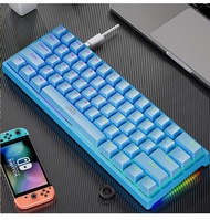 K620 Mini Backlit RGB Gamingคีย์บอร์ดGamer Mechanicชุด60เปอร์เซ็นต์DIY Custom PBT Keycap Hotswapสีชม