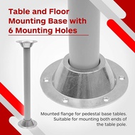 RV Table Base Aluminum Pedestal Table and Floor Mounting Base with 6 Mounting Holes and Screw Table 