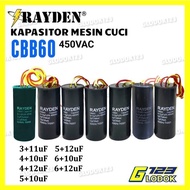 Kapasitor Mesin Cuci 2 Tabung CBB60 450VAC Body Bulat.